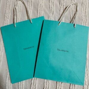 Tiffany & Co. Iconic Blue Paper Shopping Bags - Set of 2